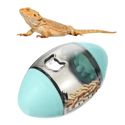 Bearded Dragon Toys Interactive Lizard Feeder Toys Rugby Shape Gecko Feeder Ball for Bearded Dragon Enrichment Gecko Small Animals Enrichment Accessories