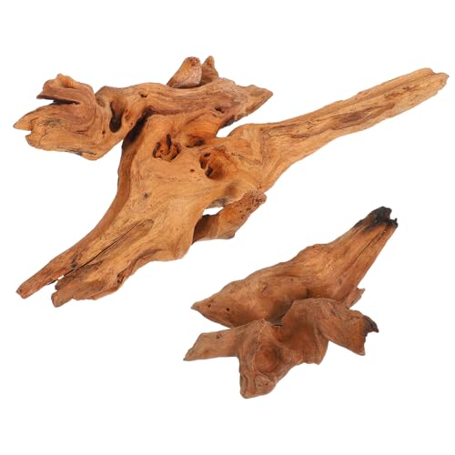 Natural Aquarium Driftwood 2pcs Mini Fish Tank Decoration 10-15cm 25-30cm Freshwater Wood for Reptile Terrarium Climbing Branch and Aquascaping