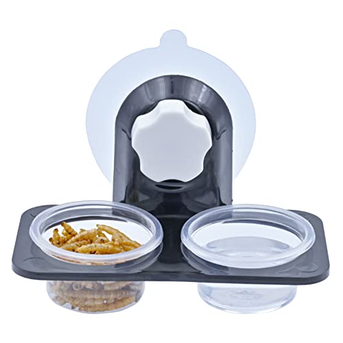 100 Cups + Feeding Ledge [Non-Suction Cup], Reptile Amphibian Food Bowls and Water Dish for Crested Gecko, Lizard Or Other Small Pet Feeder Ledge Accessories Supplies - 1oz Cups 100 pcs - color: 100 Cups+Ledge
