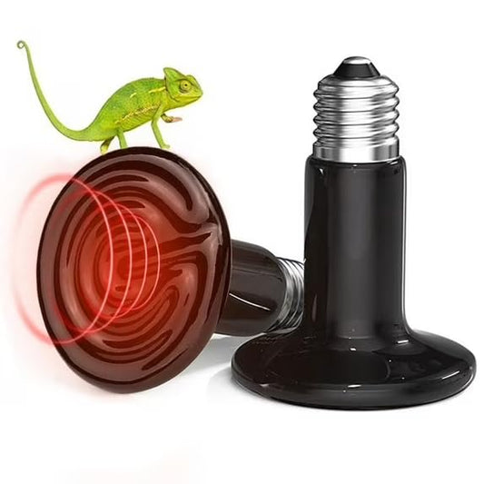2 Pack 150W Ceramic Heat Emitter, No Light Emitting Heat Lamp Reptile Heat Bulbs, Ceramic Heat Lamp for Reptiles, Amphibian, Chicken, Dog, Cat