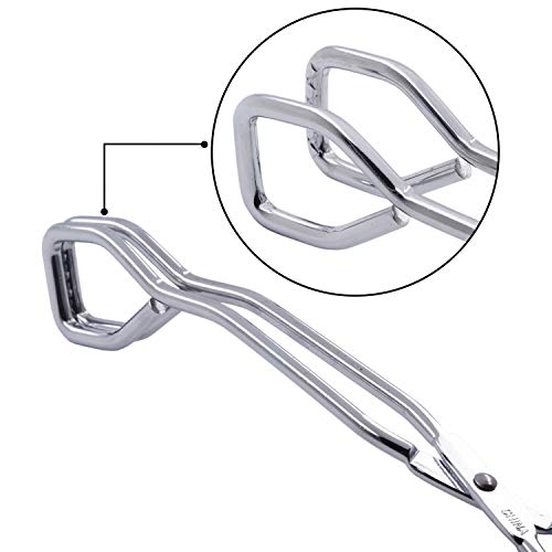 HINMAY Stainless Steel Scissor Tongs with Black Handle 11-Inch Heavy Duty Wire Tongs - size: 11''
