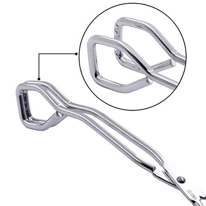 HINMAY Stainless Steel Scissor Tongs with Black Handle 11-Inch Heavy Duty Wire Tongs - size: 11''