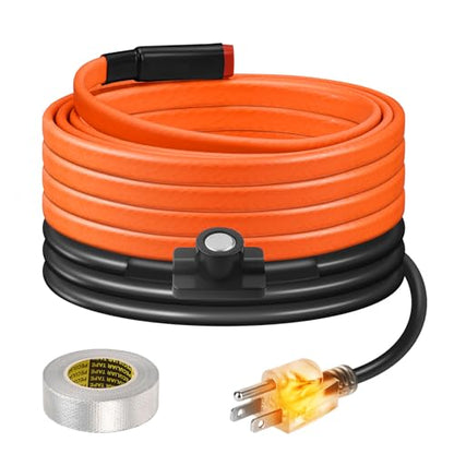 9FT Heat Tape for Water Pipes Freeze Protection IP65 Waterproof 8W/FT 110V BDDFOTO Water Pipe Heat Cable With Thermostat Self-Regulating Pipe Heater for House Garden/RV Camper - style: 09 FT