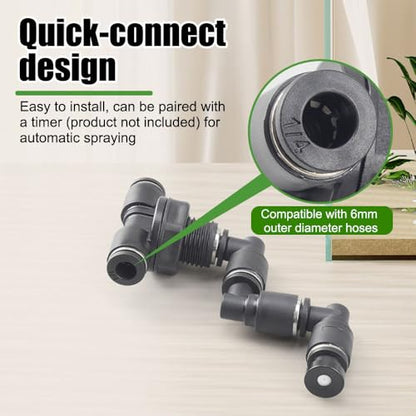 Reptile Mister Nozzles, 1/2PCS Fine Rainforest Tank Sprinkler 360° Adjustable Terrarium Fogger for 6mm/0.24'' Outer Diameter Hose - color: 1PCS