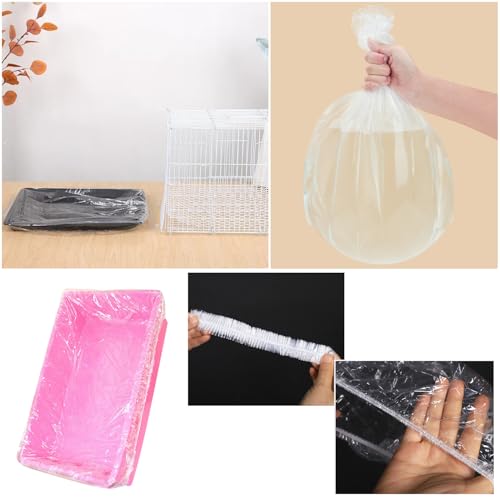 50 Pack Disposable Rabbit Litter Box Liners Disposable Rabbit Cage Cover Liner Waterproof Plastic Wrap for Guinea Pig Training Potty Tray Bunny Litter Pan Trainer Corner Pellet Bedding Toilet