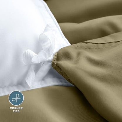 Bare Home Bedding Duvet Cover Extra Long Size - Premium 1800 Super Soft Collection - Lightweight, Cooling - Soft Breathable Bedding Duvet Cover (Twin/Twin XL, Olive) - color: 22 - Olive (No Comforter), size: Twin/Twin XL