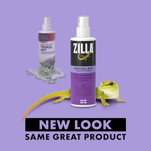 Zilla Tropical Mist Humidity Spray, Ideal for All Tropical Reptiles and Amphibians, Fortified with Aloe Vera - size: 8 Fluid Ounces