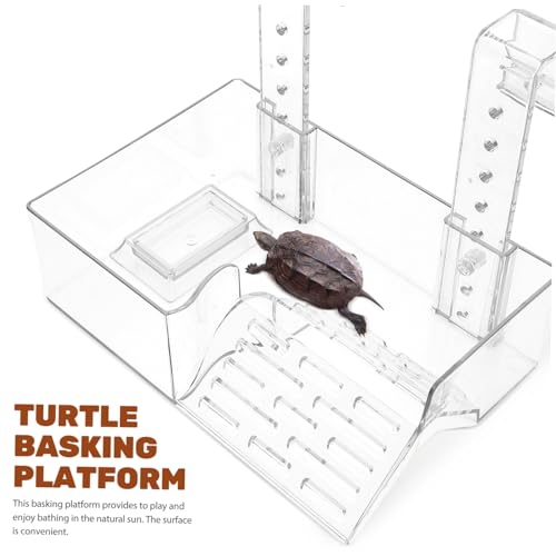 MERRYHAPY Wall-Mounted Turtle Basking Platform Acrylic Reptile Tortoise Climbing Rack
