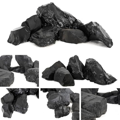 Unocho Aquarium Rocks 10lb Fish Tank Stones Black Rocks for Aquarium Aquascaping Fish Tank Decoration Reptile Basking Platforms Paludarium Bonsai Vivariums(3"-7"-7pcs) - size: 10LB(7pcs)3-7in.
