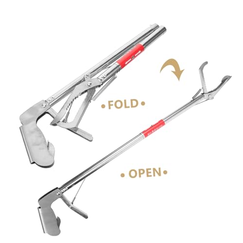 Stainless Steel Snake Tong Grabber with Wide Jaw Versatile Eel Tool for Fishing Garbage Collection Skid Handle for Easy Use Design