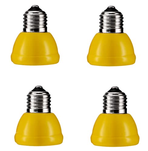4-Pack 50W Mini Ceramic Heat Lamp Ceramic Heat Emitter Reptile Heat Bulbs Infrared Reptile Heater Lamp E26 No Light Emitting Brooder Coop Heater for Amphibian Lizard Aquarium Turtle Snake