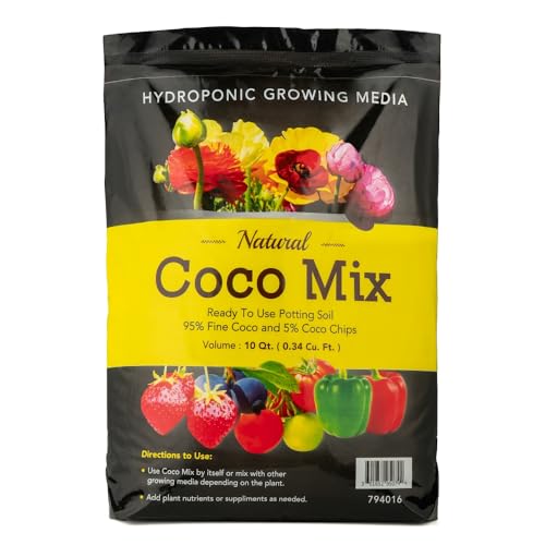Potting Soil Mix 10 Quarts Envelor Indoor Plants Soil for Outdoor Plants 0.34 Cubic Feet Potting Mix Hydrated Coco Coir Mix for Plants Ready to Use Natural Plant Top Soil - color: Coco Mix - 10 Qt (0.34 Cu. Ft.) - 1 Pack