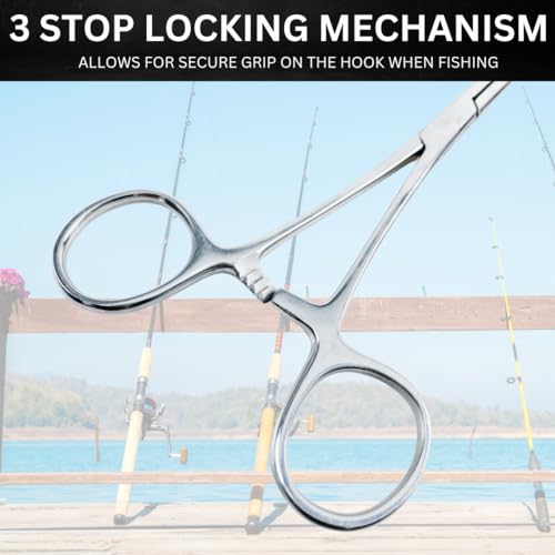ADROIT 6" Straight Tip Hemostat Forceps | Stainless Steel Design | Small Teeth On Jaws | Locking Mechanism Built in | Great for Sewing, Fishing, Jewelry Making - size: 6", style: Straight