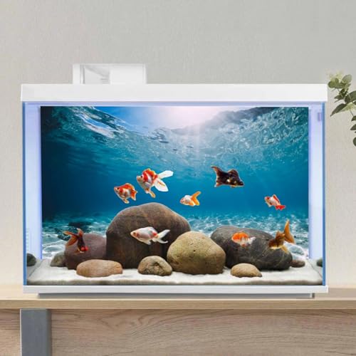 AWERT 36x18 inches Vinyl Undersea Ocean Floor Aquarium Background Tropical Tank Background - size: 36x18in/90x45cm