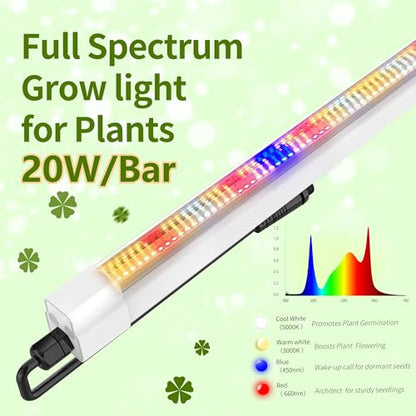 FARMLITE Grow Lights for Indoor Plants Full Spectrum Grow Light Strips for Indoor Plants Grow Lamp Led Seeding Grow Light (4 Pack) - size: 4 Pack