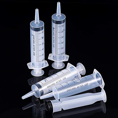 Frienda 4 Packs Large Plastic Syringe Measuring Syringe Tools Dispensing Multiple Uses (60 ml) - size: 60 ml