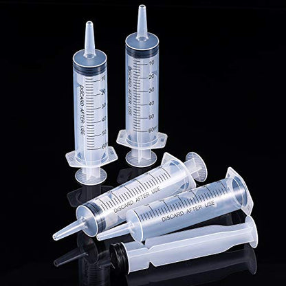 Frienda 4 Packs Large Plastic Syringe Measuring Syringe Tools Dispensing Multiple Uses (60 ml) - size: 60 ml