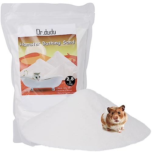 DR.DUDU Hamster Bath Sand, 2.8lb Dust Free Desert Sand or Potty Litter Sand for Hamster Chinchillas Gerbil Syrian Mice Small Animals (White) - color: White, size: 2.8lb