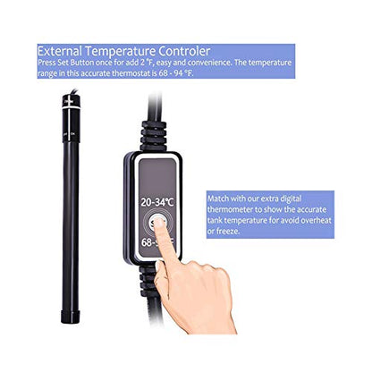 MQ Titanium Alloy 500W Aquarium Heater for Salt and Fresh Water, Digital LED Display Submersible Heater with External Thermostat Controller, for Fish Tank 70-80 Gallon - size: 500W for 70-80 Gallon Tank