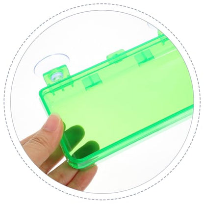 Cabilock Reptile Food Dish and Water Bowl with Suction Cup, Large Green Plastic Feeder for Bearded Dragon, Chameleon, Gecko, Suitable for Feeding Insects and Hydration in Terrariums