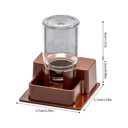 Reptile Automatic Dish - Automatic Reptile Feeder, Crab Water Dispenser | ABS, Bearded Dragon Water Bowl Food Container for Lizard Chameleon Snake Frog Hermit Crab Amphibian Habitat - color: Brown