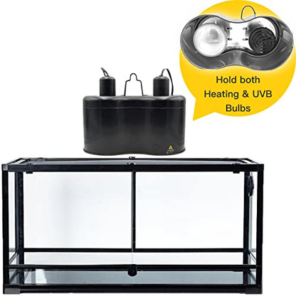 Dual Dome and Infrared Basking Light, Reptile Light Fixture and Red Heat Lamp Bulb for Reptiles Bearded Dragon Lizard