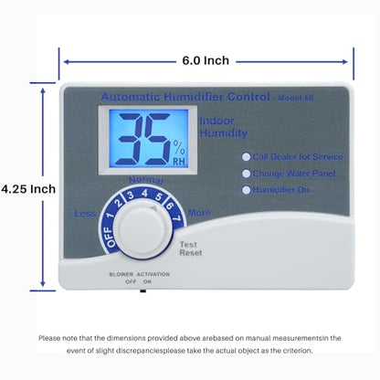 60 Whole House Humidifier Control Humidistat with Outdoor Temperature Sensor, Compatible with 400, 500, 600, 700, Automatic Digital Whole House Humidifiers, 24VAC
