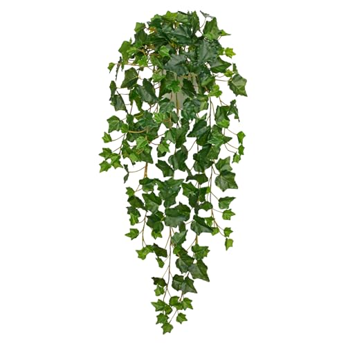 Hollyone Artificial Hanging Plants Potted 31.4" Fake Ivy Vine Faux Ivy Leaves Hanging Greenery Plant in White Pot for Home Indoor Wall House Room Patio Shelf Office Decor - color: Green, size: Plant Potted