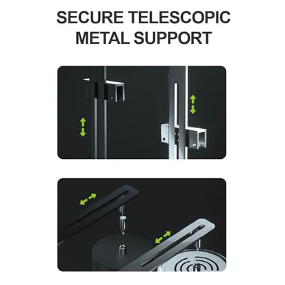 Aquarium Light Riser, Adjustable Professional Aquarium Light Stand, Aluminum Alloy Aquarium Light Holder, Aquarium Lamp Bracket, Fish Tank Lighting Holder for Aquarium LED Light - color: Black