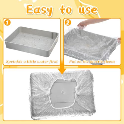 60 Pcs Disposable Plastic Cage Liners 27x19 inch Clear Bunny Litter Box Liners Elastic Small Animals Toilet Film Cover Bags for Hamster Ferret Hedgehog Guinea Pig
