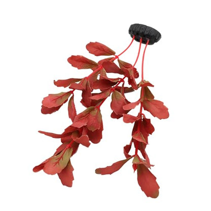 2-Pack 12 Inch Aquarium Silk Aquarium Plants, Artificial Plastic Plant for Small Tank, Goldfish, Fish Hides (Red, 12 Inch) - color: Red