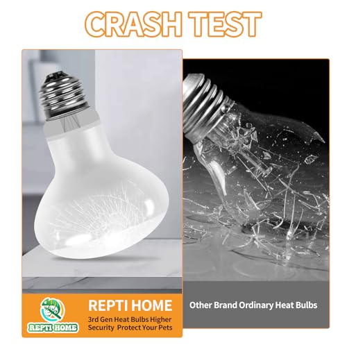 New Upgrade Reptile Heat Lamp Bulb (3rd Gen No Broken), 100W 2 Pack Basking Spot Light for Reptiles & Amphibians,UVA Daylight Heat Bulb for Bearded Dragon, Turtle - color: 100*2