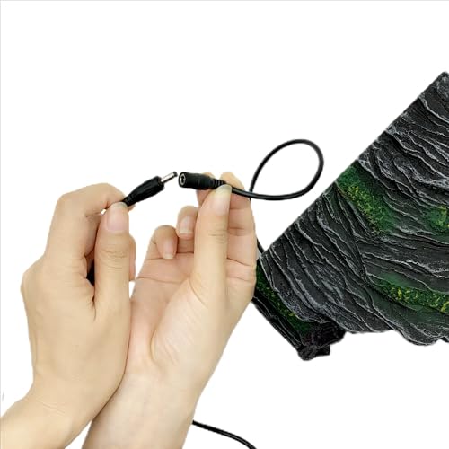 Heated Reptile Hides and Caves Resin Simulation Rock Reptile Hide Cave Bearded Dragon Hideout Heating Hide with Adjustable Temperature for Lizards Tortoise Turtles Snake Gecko