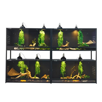 Reptile Tank 4 Packs, 40"x16"x16" Stackable Space Efficient Reptile Enclosure for Bearded Dragon and Ball Python, Expandable Snake Terrarium with Front Opening, Combination Lock - size: Four 40x16x16''-44 Gallon with Kit