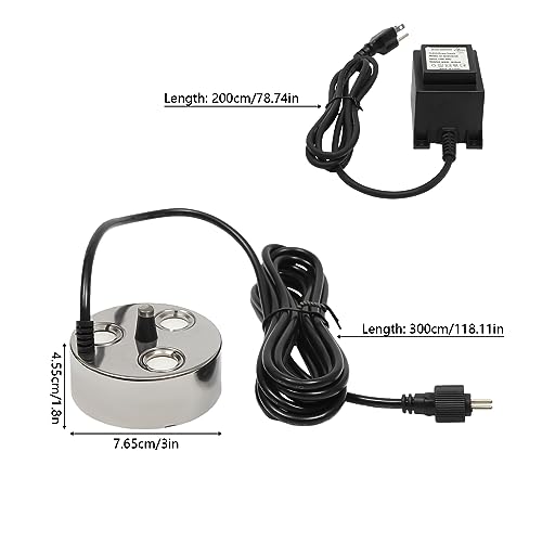 3-Head Ultrasonic Mist Maker Fogger - 900ml/H Humidifier Machine for Fountains, Aquariums, and Ponds | Ideal for Garden Fogging, Hydroponics, and Indoor Grow Rooms.