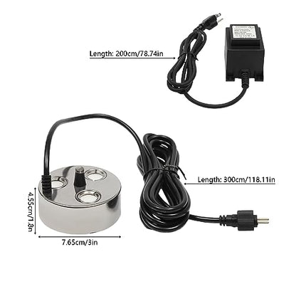 3-Head Ultrasonic Mist Maker Fogger - 900ml/H Humidifier Machine for Fountains, Aquariums, and Ponds | Ideal for Garden Fogging, Hydroponics, and Indoor Grow Rooms.