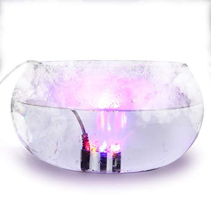 IMAGE Mist Maker Fogger Water Fountain Pond Fog Machine Atomizer Air Humidifier with 12 LED Light Color Change for Halloween, Black