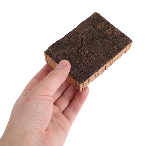 4pcs Cork Terrarium Background: Terrarium Bark Background Cork - Natural Bark Backdrop - Reptile Climbing Wall Accessories 3.94x2.56 - size: 10.00X6.50X2.00CM