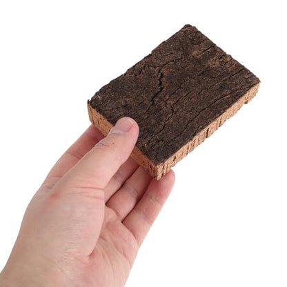 4pcs Cork Terrarium Background: Terrarium Bark Background Cork - Natural Bark Backdrop - Reptile Climbing Wall Accessories 3.94x2.56 - size: 10.00X6.50X2.00CM