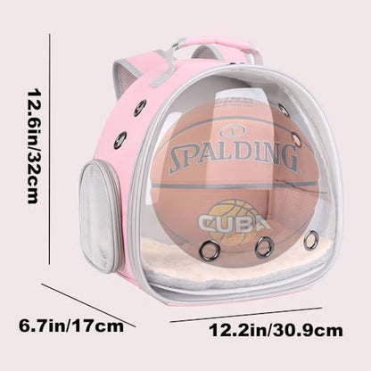 Portable Small Animal Backpack Travel Breathable Pet Carrier Bag Cages for Guinea Pig, Rabbit, Bearded Dragon, Squirrel, Tortoise, Bird, Lizard, Sugar Glider - color: Pink