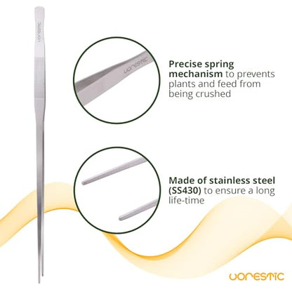 VORESTIC Straight Aquarium Tweezers 23.6 Inch, Stainless Steel Long Tweezers for Fish Tank Planting, Aquascaping, Aquarium Plant Care, Terrarium Tool and Long Fish Tank Planting Tongs - color: Straight