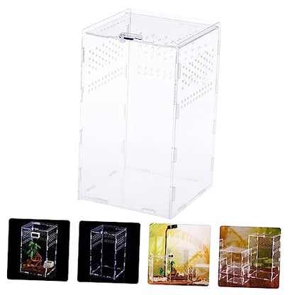 Yardwe Clear Reptile Nest Boxes with Ventilation High Transparency Easy to Clean Reptile Keeping Cases for Snakes Geckos Tarantulas and Pets