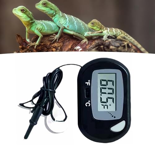 ZJchao Digital Aquarium Thermometer LCD Display Reptile Fish Thermometer with Probe for Water Temperature Measurement Fish Tanks Reptile Habitats