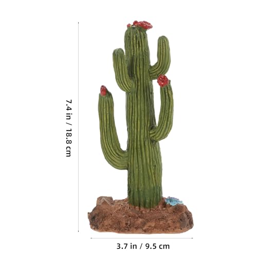 Artificial Reptile Plants Fake Cactus Habitat Hideout Plastic Plants for Turtle Tank Desert Terrarium Decor Accessories for Bearded Dragon Gecko Lizard Snake