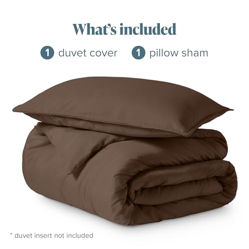 Bare Home Bedding Duvet Cover Extra Long Size - Premium 1800 Super Soft Collection - Lightweight, Cooling - Soft Breathable Bedding Duvet Cover (Twin/Twin XL, Cocoa) - color: 07 - Cocoa (No Comforter), size: Twin/Twin XL