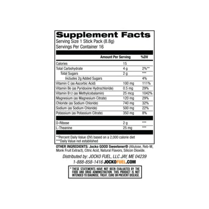 Jocko Fuel Hydrate Electrolytes Powder Packets Low Sugar - Hydration Amplifier Packets for Recovery, Dehydration, & Exercise - with Vitamins B6, B12 & C (16 Packets) Island Orange