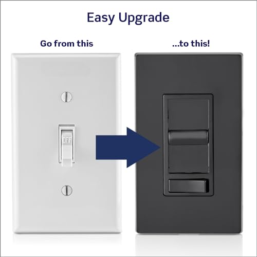 Leviton SureSlide Dimmer Switch for Dimmable LED, Halogen and Incandescent Bulbs, 6674-P0E, Black - color: Black