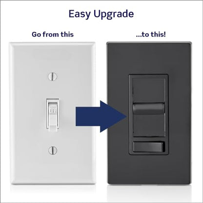 Leviton SureSlide Dimmer Switch for Dimmable LED, Halogen and Incandescent Bulbs, 6674-P0E, Black - color: Black
