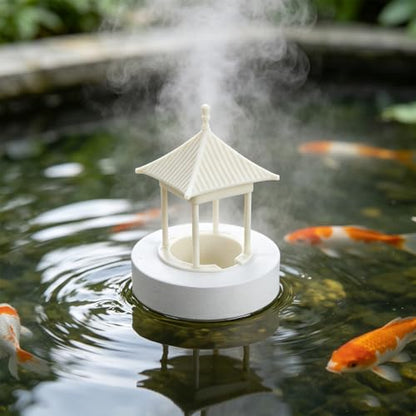 KICHOUSE Ultrasonic Floating Atomizer: Pavilion Decorative Water Mister - Water Mist Maker - Floating Aquarium Fogger for Aquarium Fountain Vase Birdbath