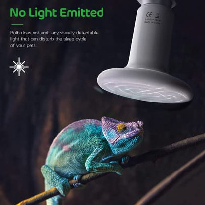 Simple Deluxe Ceramic Heat Emitter 100W 6-Pack Reptile Heat Lamp Bulb No Light Emitting Brooder Coop Heater for Amphibian Pet Snake Turtle & Incubating Chicken, No Harm, Color White - size: 6 Pack, style: White